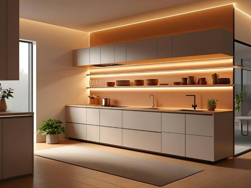 Modern beige kitchen cupboard colours - Beautiful Homes